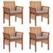 Suzicca Patio Dining Chairs with Cushions 4 pcs Solid Wood Acacia