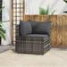 Andoer Patio Corner Sofa with Cushions Gray Poly Rattan