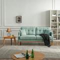 Ucloveria Fabric Loveseat Sofa with USB Charge port 3-Seat Couch Upholstered Sofa