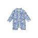 Gwiyeopda Toddler Baby Girl Boy Rash Guard Long Sleeve Zipper One Piece Swimwear Bathing Suit