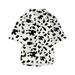 Rovga Summer Boys Girls Toddler T-Shirts Baby Boy Clothes Cow Print Shirts Short Sleeve Button Down Lapel Neck Tops T Shirt