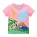 Rovga Summer Boys Girls Toddler T-Shirts Boys And Girls Short Sleeve Tees Cotton Casual Fun Pattern Crewneck Top Clothes