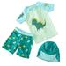 Girls Swimsuits Size 8 Years-10 Years Shirt +Shorts+Hat Cartoon Set Baby Dinosaur Swimwear Boys Swimwear Bathing Suit For Teens Girl Green