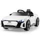 GYMAX Kids Ride on Car, 12V Battery Powered Licensed Audi Toy Car with Remote Control, Music, TF, MP3, USB, High/Low Speed, Slow Start & Safety Belt, Children Electric Vehicle for Boys Girls (White)