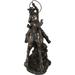 Union Rustic Romilly Rustic Western Rodeo Cowboy w/ Lasso Rope on Running Mustang Horse Resin in Black/Gray | 10 H x 10 W x 5 D in | Wayfair