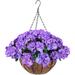 Primrue Artificial Flowers in Hanging Basket Silk in Indigo | 21.6 H x 15.7 W x 15.7 D in | Wayfair 2152F035B1F14F3CA7F28CA073CFEDA8