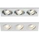 Recessed Square Tilt Architectural Triple Ceiling Downlight Fitting 10W GU10 Chrome or White