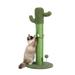 Large Cactus Cat Scratching Post with Natural Sisal Ropes, Cat Scratcher for Cats and Kittens Green