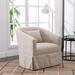 360-degree Swivel Accent Armchair Linen Blend Lounge Chairs Living Room Accent Chair Metal Frame Barrel Sofa Chair, Beige
