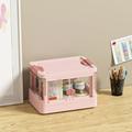 Storage Organization Office Storage Organization Plastic Storage And Storage Folding Storage Box Stackable Storage Bins With Open Front Door Collapsible Storage Bins Bins For Closet Organizers Pink