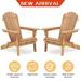 Tomshoo Wooden Outdoor Folding Adirondack Chair Set of 2 Wood Patio Chair for Garden Garden Lawn Backyard Deck Pool Side Fire Pit Half Assembled