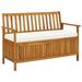 Tomshoo Patio Storage Bench Solid Acacia Wood 47.2 x24.8 x33.1