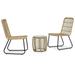 Tomshoo 3 Piece Bistro Set Poly Rattan Oak