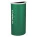 Ex-Cell Kaiser RC-KDHR-CMPST EGX 8 Gallon Half Round Recycling Receptacle with Cans & Bottles Decal Emerald Texture