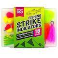 Rio Salto 18-Piece Fishing Strike Indicator Set Fly Fishing Indicators 3 Different Types Yarn Foam Teardrop Bobbers Trout Fly Fishing Accessories Dry Fly Nymphs Neon