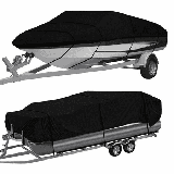 Trailerable Outdoor V-Hull Boat Cover Boat Covers Waterproof Oxford Cloth Pontoon Boat Cover UV Rain Protection Boat Cover for Fishing Boat Bass Boat