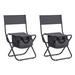 2-Piece Outdoor Chairs Folding Portable Camping Chair with Storage Bag Outdoor Folding Chairs Folding Lawn Chairs Lightweight Backrest Stool for Camping Picnics and Fishing Gray