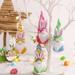Easter Hanging Bunny Ornaments Set of 4 Colorful Plush Bunny Gnomes Easter Gnomes Tree Ornament Decorations