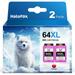 64XL Ink Cartridge for HP Ink 64 Color Work for Envy Photo 7858 7855 7120 7155 7158 7164 6255 6252 6232 Envy Inspire 7955e Tango X Printer (2-Pack)