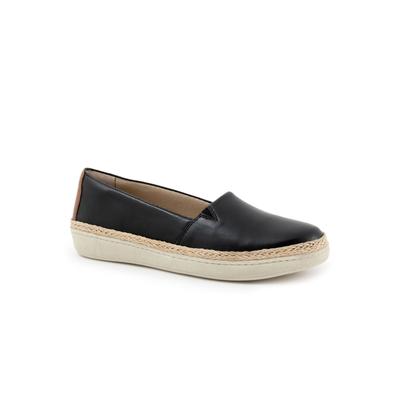 Extra Wide Width Women's Accent Slip-Ons by Trotters® in Black Leather (Size 9 1/2 WW)