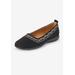 Extra Wide Width Women's The Kellan Flat by Comfortview in Black (Size 7 1/2 WW)