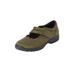 Wide Width Women's The Keylani Flat by Comfortview in Dark Olive (Size 11 W)