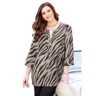 Plus Size Women's Georgette Pintuck Tunic by Cathe...