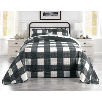 BH Studio Reversible Quilted Bedspread by BH Studio in Black White (Size QUEEN)