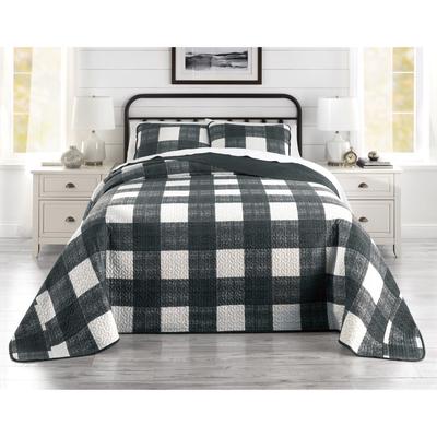 BH Studio Reversible Quilted Bedspread by BH Studio in Black White (Size QUEEN)