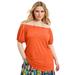 Plus Size Women's Puff Sleeve Off-The-Shoulder Top by June+Vie in Grenadine (Size 26/28)