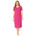 Plus Size Women's Ribbed Sleepshirt by Woman Within in Raspberry Sorbet (Size 1X)