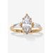 Women's 3.12 Tcw Marquise Cz 14K Yellow Gold-Plated Sterling Silver Engagement Ring by PalmBeach Jewelry in Gold (Size 8)