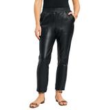 Plus Size Women's Faux Leather Pants by June+Vie in Black (Size 26 W)