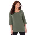 Plus Size Women's Suprema® Double-Ring Tee by Catherines in Olive Green (Size 2X)