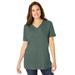 Plus Size Women's Faux Suede Tee by Woman Within in Pine (Size 5X)