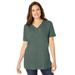 Plus Size Women's Faux Suede Tee by Woman Within in Pine (Size 4X)