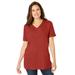 Plus Size Women's Faux Suede Tee by Woman Within in Red Ochre (Size 2X)