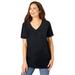 Plus Size Women's Faux Suede Tee by Woman Within in Black (Size 5X)