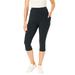 Plus Size Women's Pocket Capri Legging by Woman Within in Heather Charcoal (Size M)