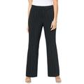 Plus Size Women's Right Fit® Pant (Moderately Curvy) by Catherines in Black White Pinstripe (Size 28 W)