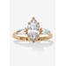 Women's 3.12 Tcw Marquise Cz 14K Yellow Gold-Plated Sterling Silver Engagement Ring by PalmBeach Jewelry in Gold (Size 9)