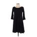 Amour Vert Casual Dress - A-Line: Black Solid Dresses - Women's Size Small