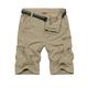 Jessie Kidden Men's Cargo Hiking Shorts Elasticated Waist Quick Dry Lightweight Outdoor Summer Walking Fishing Safari Cycling Casual Half Pants #2026-Khaki-L 32