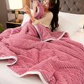 LANMOU Warm Fleece Blanket Throw Double Bed Size Thick Winter, Fluffy and Thick Throw Blanket for Bed, Fleece Blanket Soft Warm Bed Sofa Throw Blanket Double Size UK Throw for Bedroom (150*200cm,Pink)