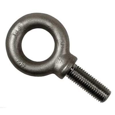 KEN FORGING K2023-SS Eye Bolt With Shoulder, 3/8"-16, 1-1/4 in Shank, 1 in ID,