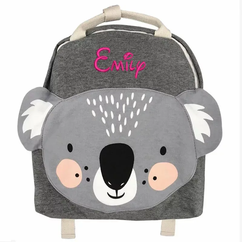 Sac à dos brodé personnalisé pour enfants, sac d'école pour tout-petits, sac de dessin animé pour la maternelle, conception d'animaux, filles et garçons