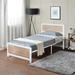 17 Stories Everley Metal Bed Metal in White | 39.3 H x 39 W x 77.5 D in | Wayfair 1020FC3CFFD44498B55DC6EE1E4D2B07