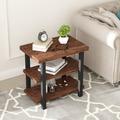 Millwood Pines Ginny End Table Wood in Brown/Gray | 23.62 H x 23.62 W x 15.75 D in | Wayfair 859B53FBA90D4246B7ECEF6CBF46AF3D