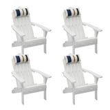 Highland Dunes Lankin Cedar Folding Adirondack Chair w/ Pillow for Outdoor Patio, Porch, Garden, White in Brown/White | Wayfair