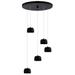 Frascati 17.75" Wide 5.Light Matte Black LED Multi-Pendant